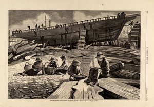 Ship-building, Gloucester Harbor by Winslow Homer