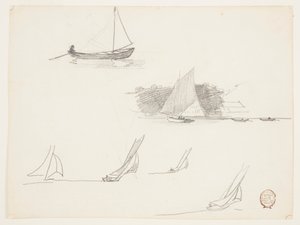 Six Studies of Sailboats by Winslow Homer