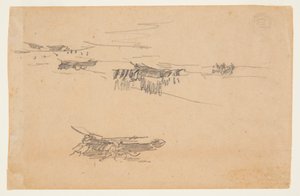 Sketches of Dories on Carriages
