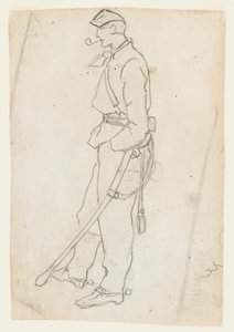 Soldier with Sword and Pipe by Winslow Homer