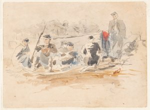 Soldiers Seated in a Group by Winslow Homer