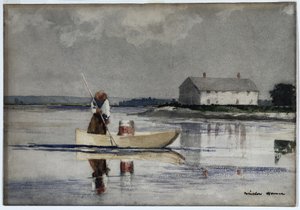 Spearing Eels, Late 1800s