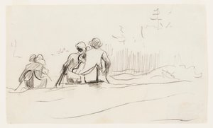 Stern View of Two Canoes by Winslow Homer