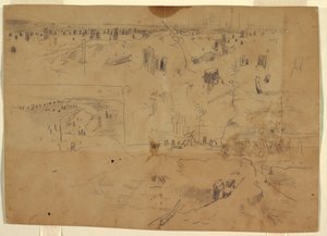 Studies of a Battlefield with Tree Stumps and Blasted Tree Trunks, Petersburg, Virginia by Winslow Homer