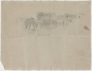 Supply Train and Mules (verso) by Winslow Homer