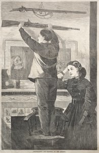 Thanksgiving Day - Hanging up the Musket by Winslow Homer