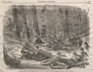 The Army of the Potomac - Our Outlying Picket in the Woods by Winslow Homer