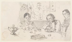 Three Chinese Men Playing Dominoes in a Baxter Street Club-House, New York City
