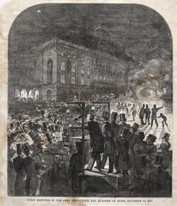 Union Meeting in the Open Air Outside the Academy of Music by Winslow Homer