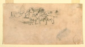 Wagon Train in Camp by Winslow Homer