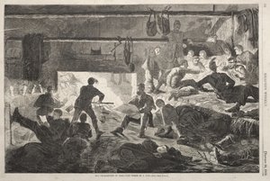 Winter Quarters in Camp - The Inside of a Hut by Winslow Homer