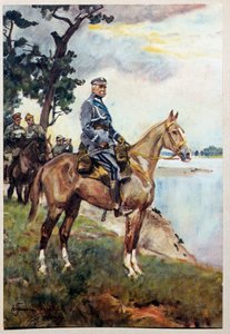 Equestrian portrait of Marechal Jozef (Joseph) Klemens Pilsudski (1867-1935) on his favorite horse Kasztanka