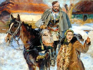 Wounded Cuirassier with a Girl, c.1930