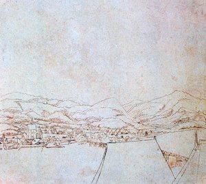 View of Urfahr, c1510-1553 by Wolf Huber