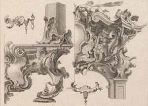 Suggestion for the Decoration of Lower Right and Top Right of an Altar Frame, Printed ca. 1750-56 by Wolffgang Christoph Mayr