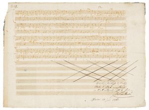 Autograph Music Manuscript, Two German Church Songs, K.343 by Wolfgang Amadeus Mozart