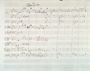 Page of musical score of Symphony No. 8 in D major, by Mozart by Wolfgang Amadeus Mozart