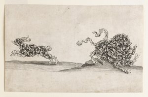 Lion and Hare Composed of Ornamental Leaf-Work