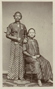 Pakoe Boewono IX, Susuhunan of Surakarta with His Wife Ratoe