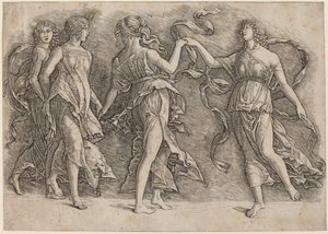Four Dancing Muses by Workshop of Andrea Mantegna