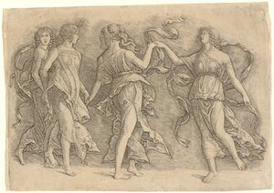 Four Dancing Muses by Workshop of Andrea Mantegna