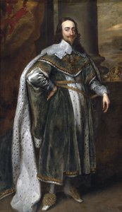 Portrait of King Charles I in his robes of state by Workshop of Anthony van Dyck
