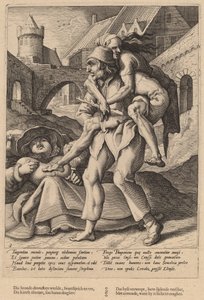 Poverty is Easier to Bear Than Luxury by Workshop of Hendrick Goltzius, after Karel van Mander I