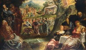 The Worship of the Golden Calf by Workshop of Jacopo Tintoretto