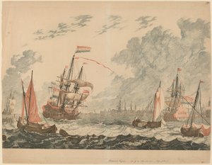 The River IJ at Amsterdam, 1680s-1690s by Workshop of Johann Teyler