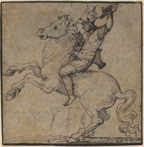 Warrior in Renaissance Armor on a Rearing Horse by Workshop of Peter Vischer the Younger