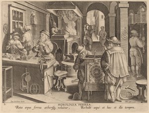 Iron Clocks by Workshop of Philip Galle after Jan van der Straet