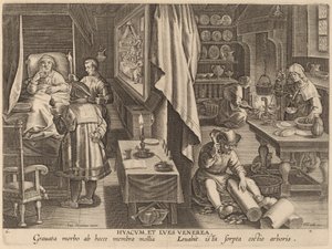 Guaiacum and Venereal Infection by Workshop of Philip Galle after Jan van der Straet