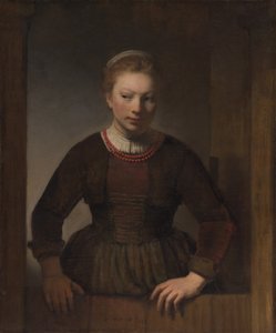 Young Woman at an Open Half-Door