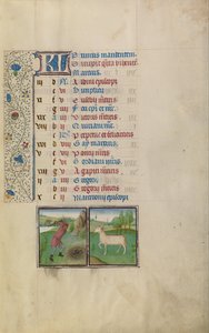 A Man Working in a Field; Zodiacal Sign of Aries