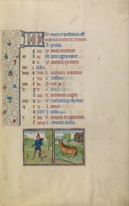 A Young Man Carrying a Leafy Branch; Zodiacal Sign of Taurus