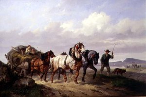 A Team of Draught Horses by Wouterus Verschuur