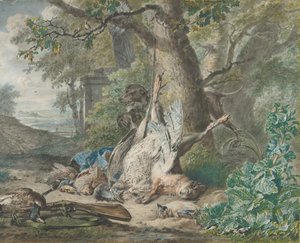 Hunting Still Life in a Forest by Wybrand Hendriks
