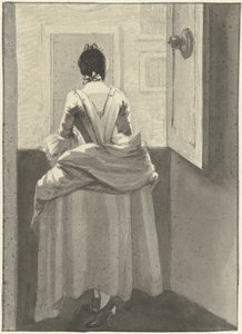 Woman Standing in Front of a Door by Wybrand Hendriks