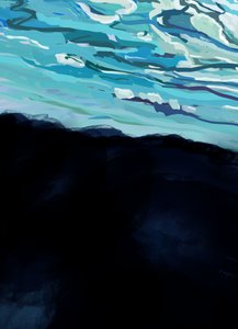 Submerged Blue Light by XHOZUCAN