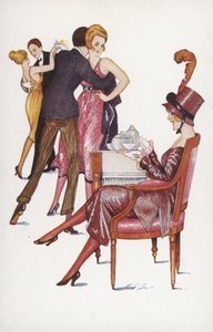 Couples Dancing, and Girl Drinking Sherbet