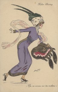 Pretty, Extravagantly Dressed Girl, Roller Skating by Xavier Sager