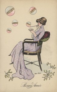 Pretty Girl, Blowing Bubbles, Including Prosperity, Health, Happiness, Hope and Joy by Xavier Sager