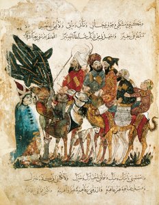 Caravan of Arabic Traders, Miniature from the Maqamat