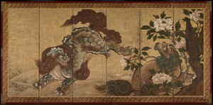 Lions and Tigers in Peony and Bamboo