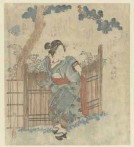 Woman Walking Past a Fence
