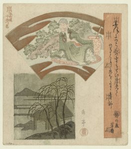 A Chinese Philosopher and Landscape with Willows by Yashima Gakutei