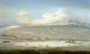 View of Canton with Shamian Island in 1865, c.1880 by Yichang Yichang