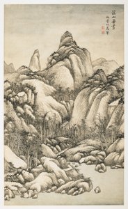 A Mountain and Stream Without End, from an album of 12 leaves by Yongxi Jin