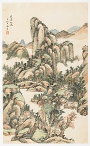 Mountain Color on Mount Liangchang, from an album of 12 leaves