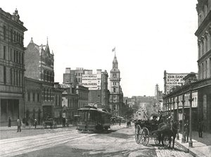 Bourke Street looking east, Melbourne, Australia by York and Son
